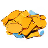 Golden Yellow Mixed Shapes Acrylic Sew-on Mirror For Dance Costume WholesaleRhinestone